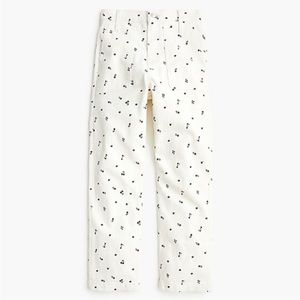 J Crew Floral Straight Leg Jeans
